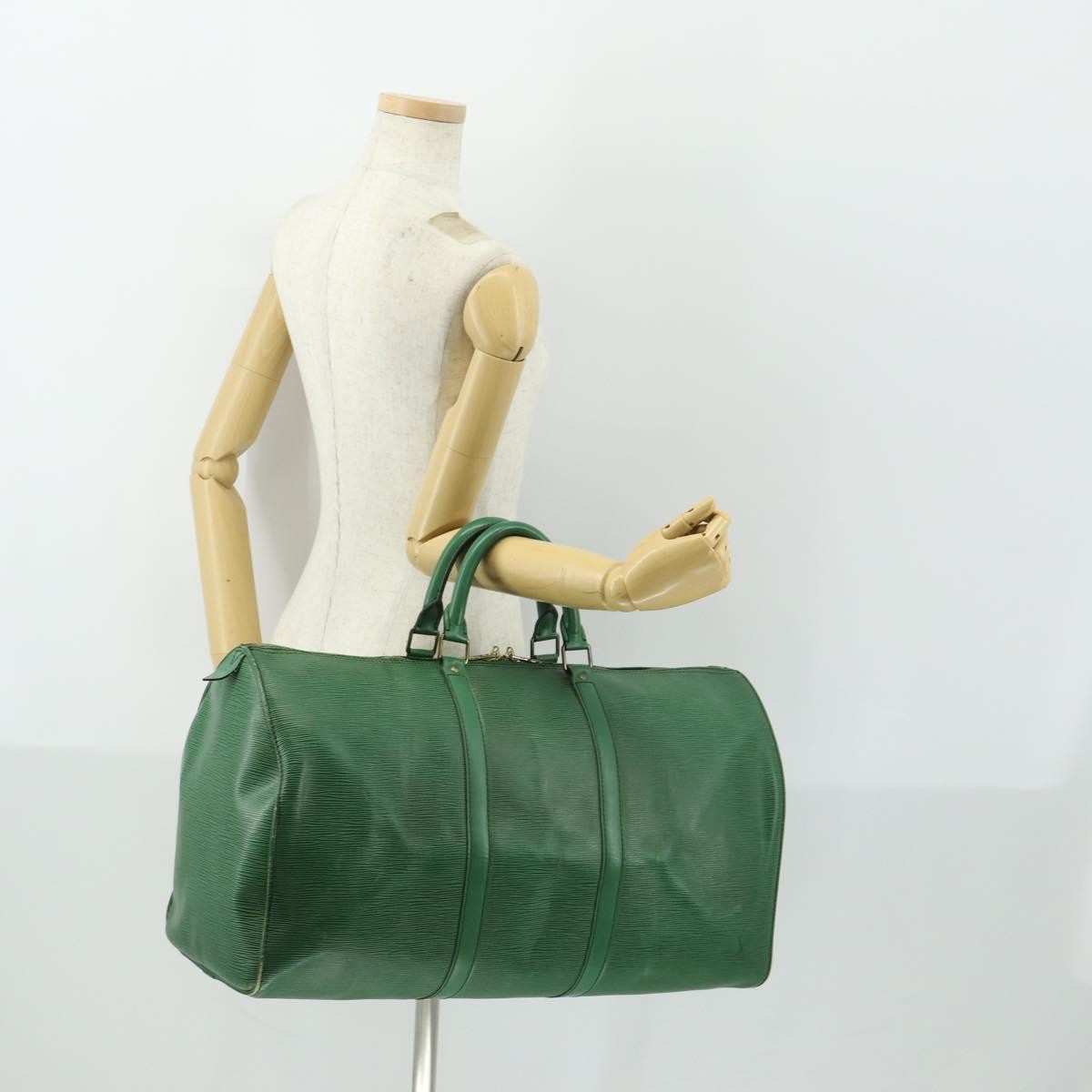 Louis Vuitton Keepall Epi Leather Green Leather Travel Bag Bag (Pre-Owned)