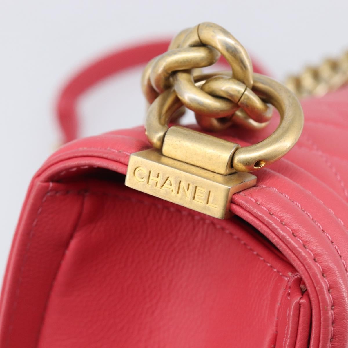 Chanel Boy Flap Quilted Lambskin Pink Leather Shoulder Bag Bag (Pre-Owned)