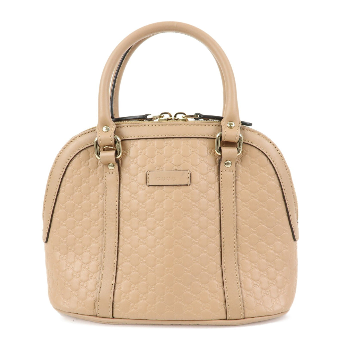 Gucci Convertible Dome Satchel Microguccissima Leather Beige Leather Handbag (Pre-Owned)