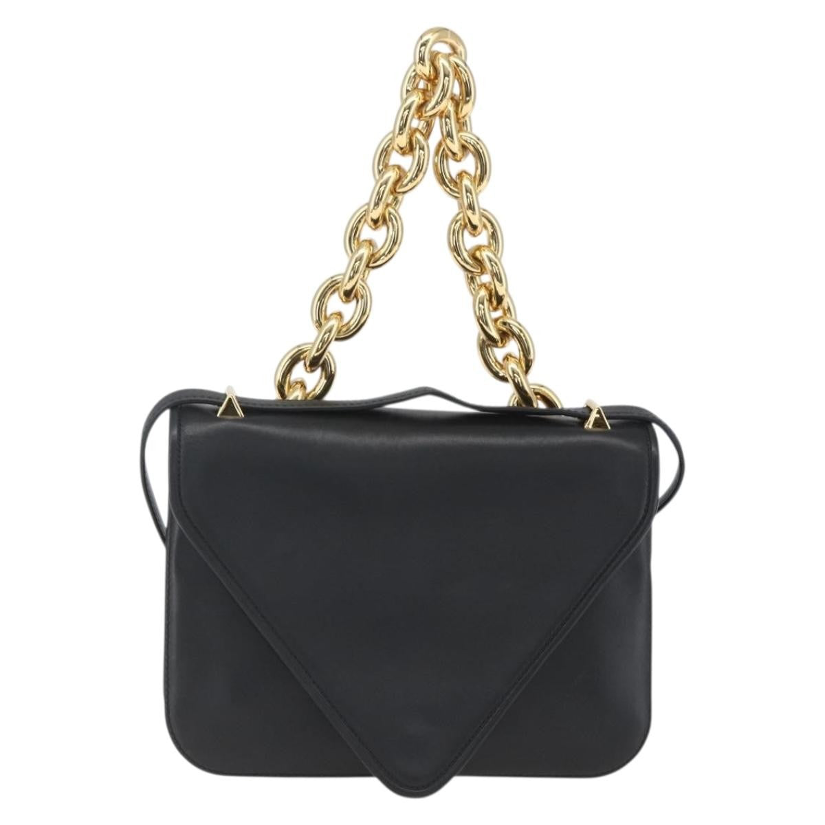 Bottega Veneta Mount Leather Black Leather Shoulder Bag Bag (Pre-Owned)