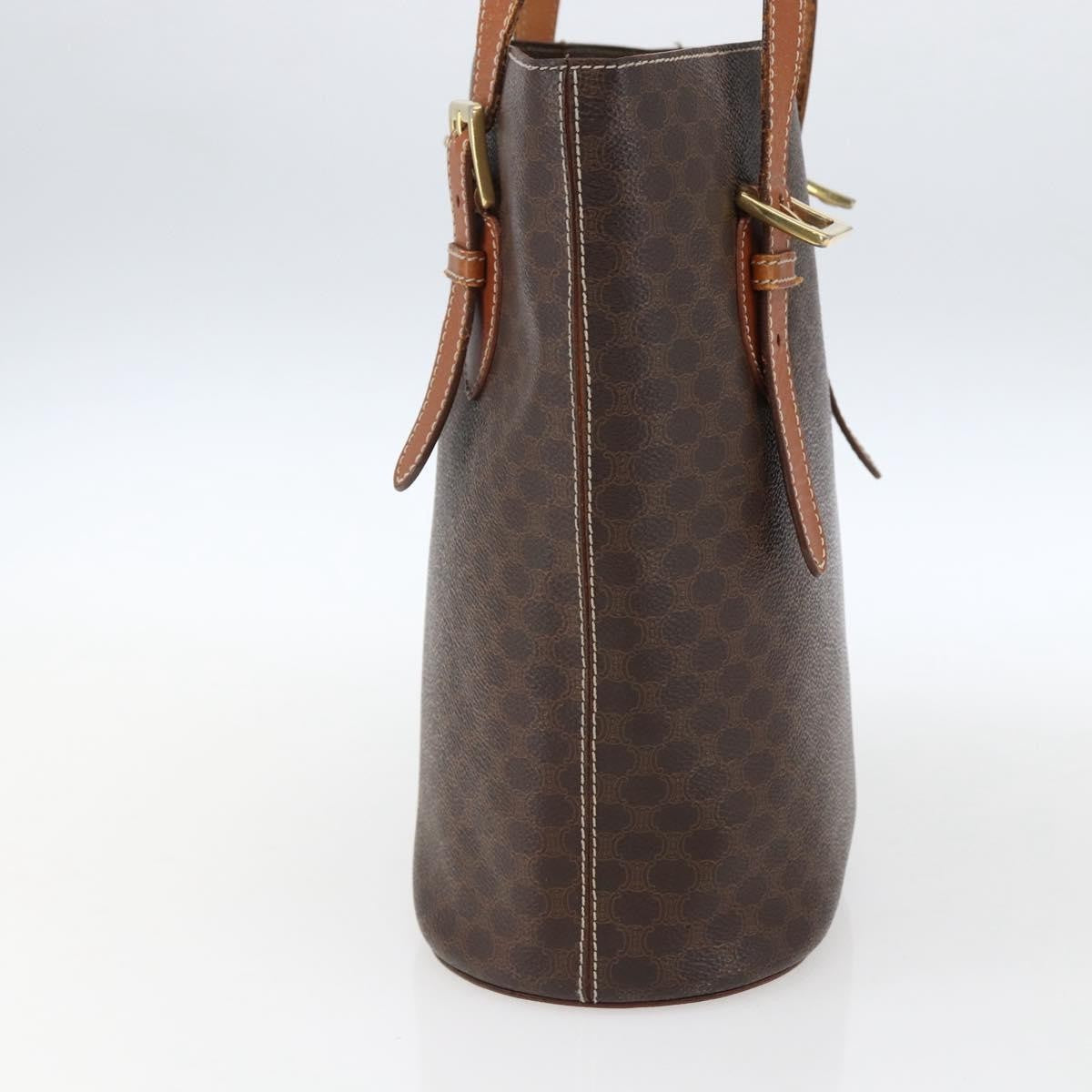 Celine Vintage Macadam Shopper Coated Canvas Brown Canvas Tote Bag Bag (Pre-Owned)