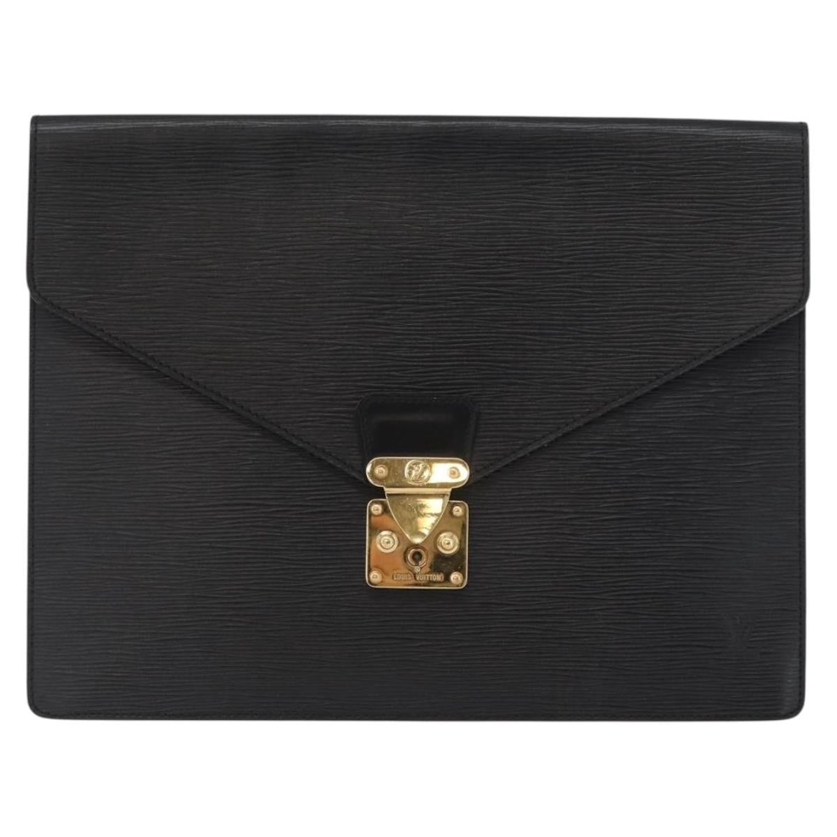 Louis Vuitton Porte-Documents Senateur Epi Leather Black Leather Briefcase Bag (Pre-Owned)