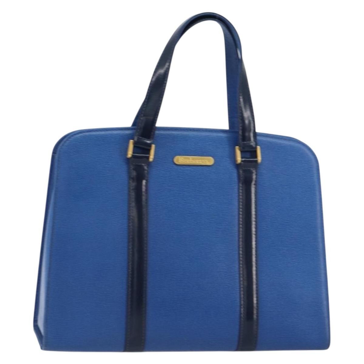 Burberry Vintage Leather Blue Leather Handbag (Pre-Owned)