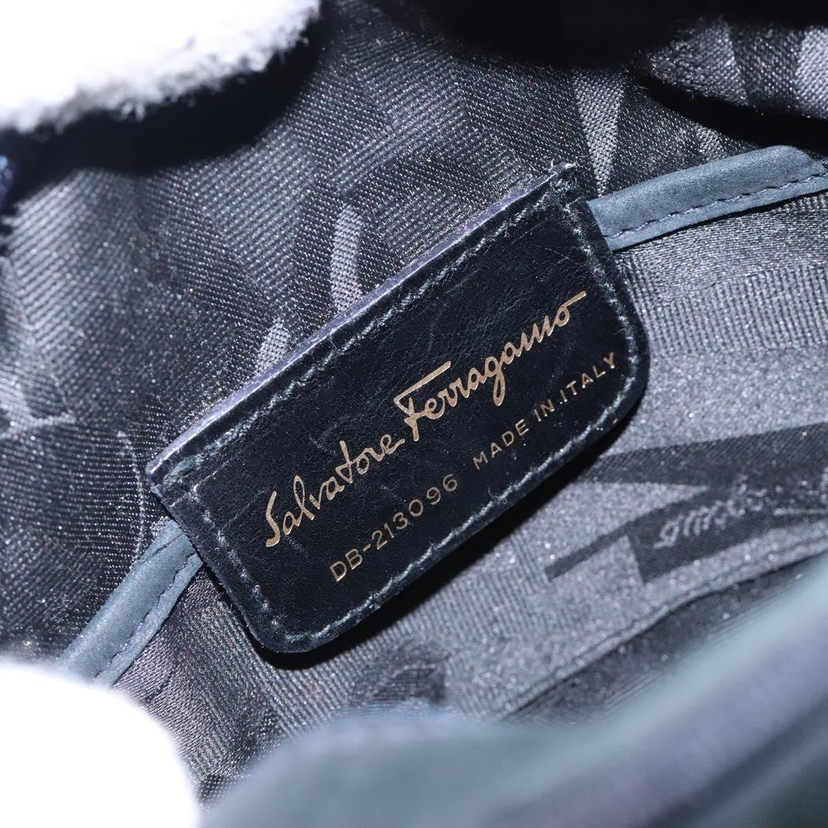 Salvatore Ferragamo Vala Suede Navy Suede Shoulder Bag Bag (Pre-Owned)