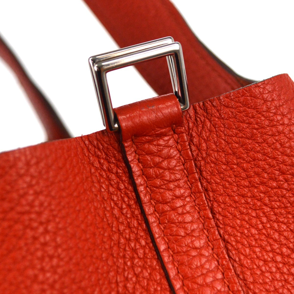 Hermes Picotin Lock Clemence Red Leather Handbag (Pre-Owned)