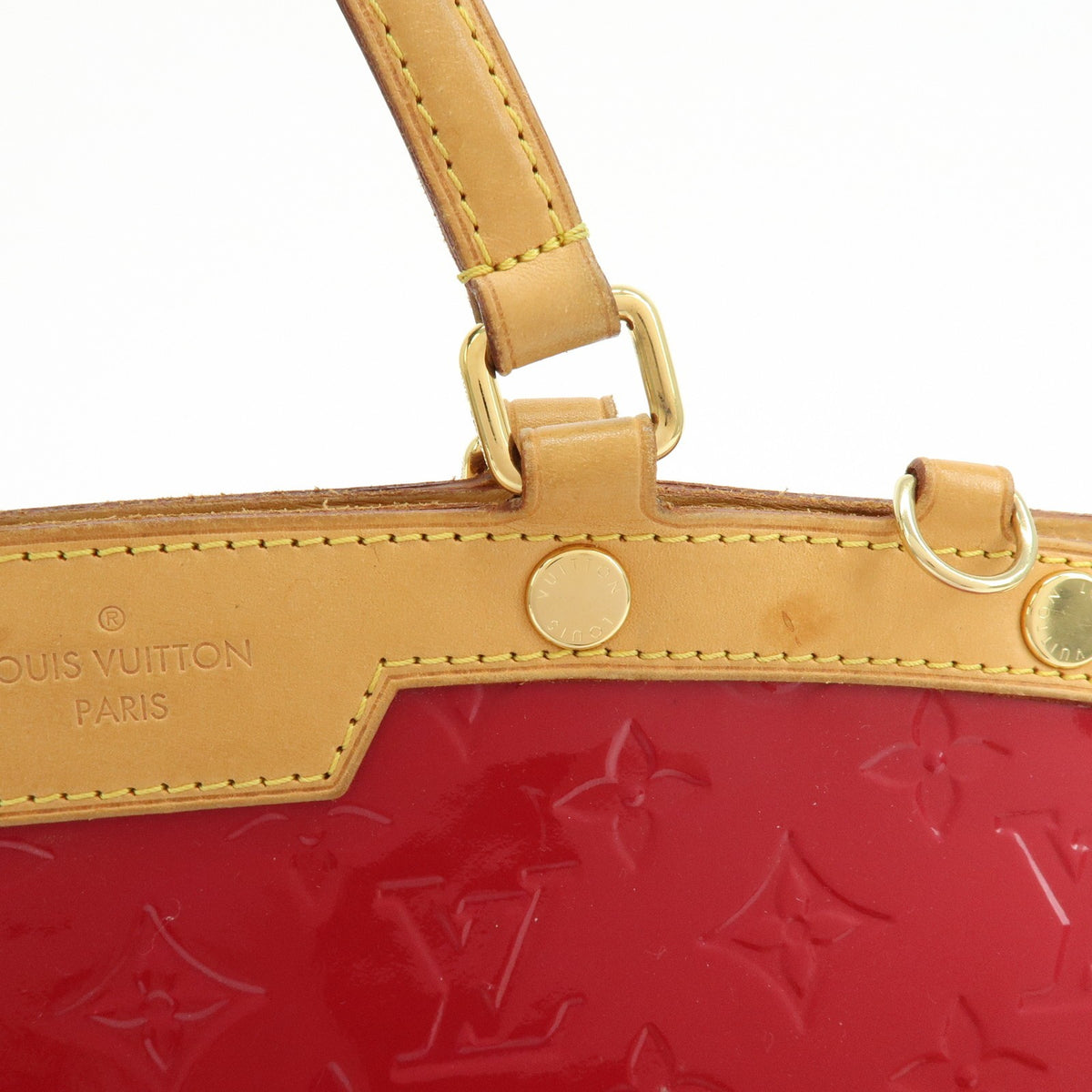 Louis Vuitton Brea Monogram Vernis Red Leather Handbag (Pre-Owned)