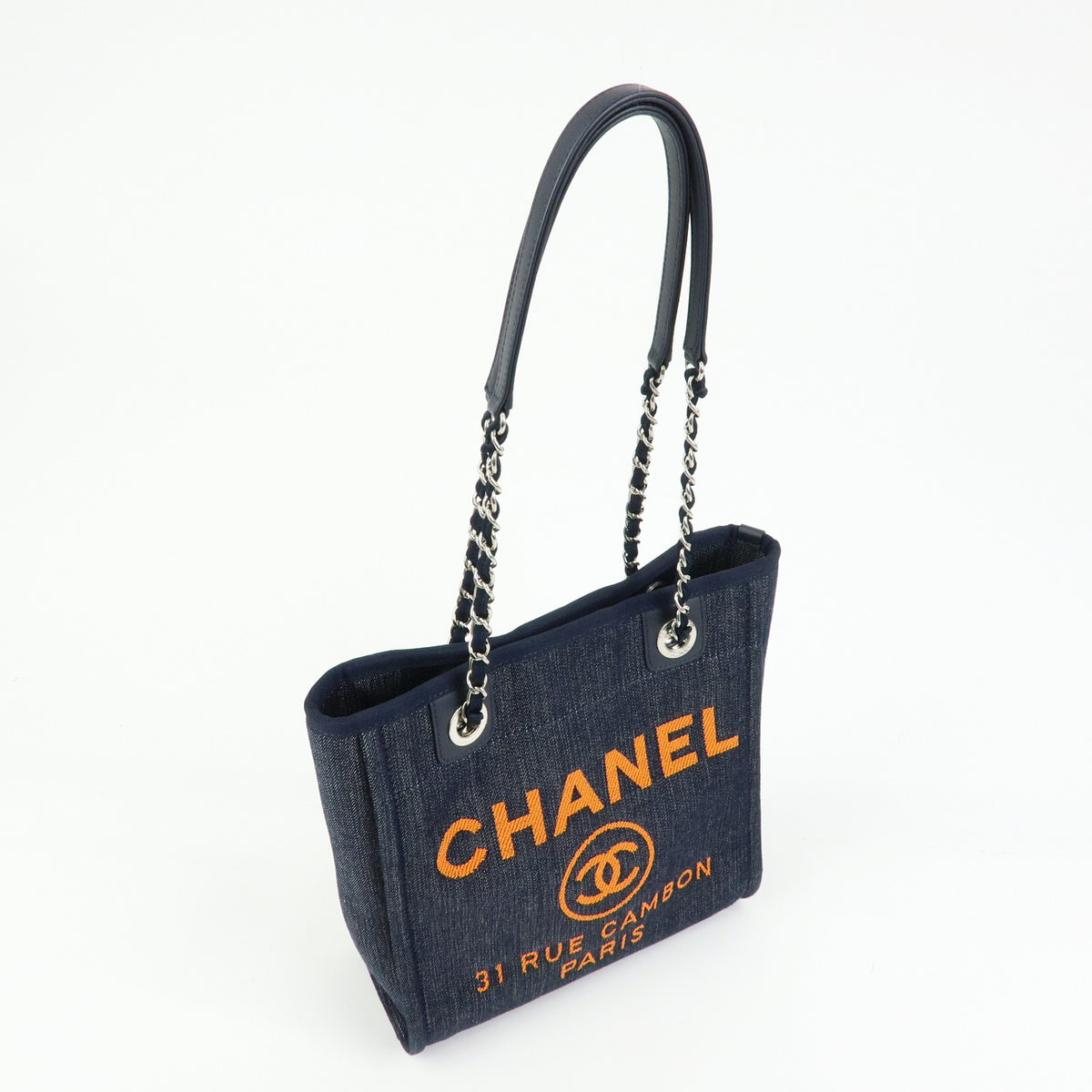 Chanel Deauville Denim Blue Denim_Jeans Tote Bag Bag (Pre-Owned)