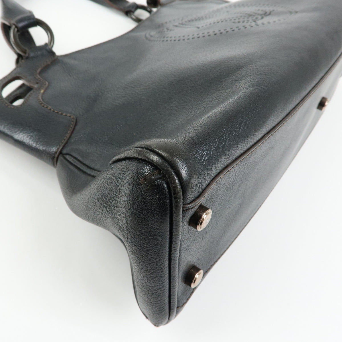 Cartier Marcello Leather Black Leather Handbag (Pre-Owned)