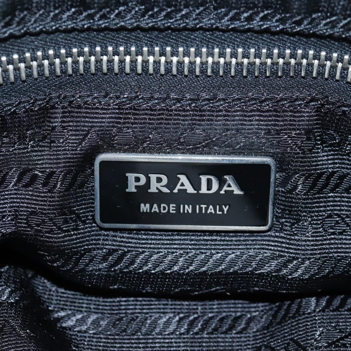 Prada Double Pocket Buckle Flap Tessuto And Leather Black Nylon Handbag (Pre-Owned)