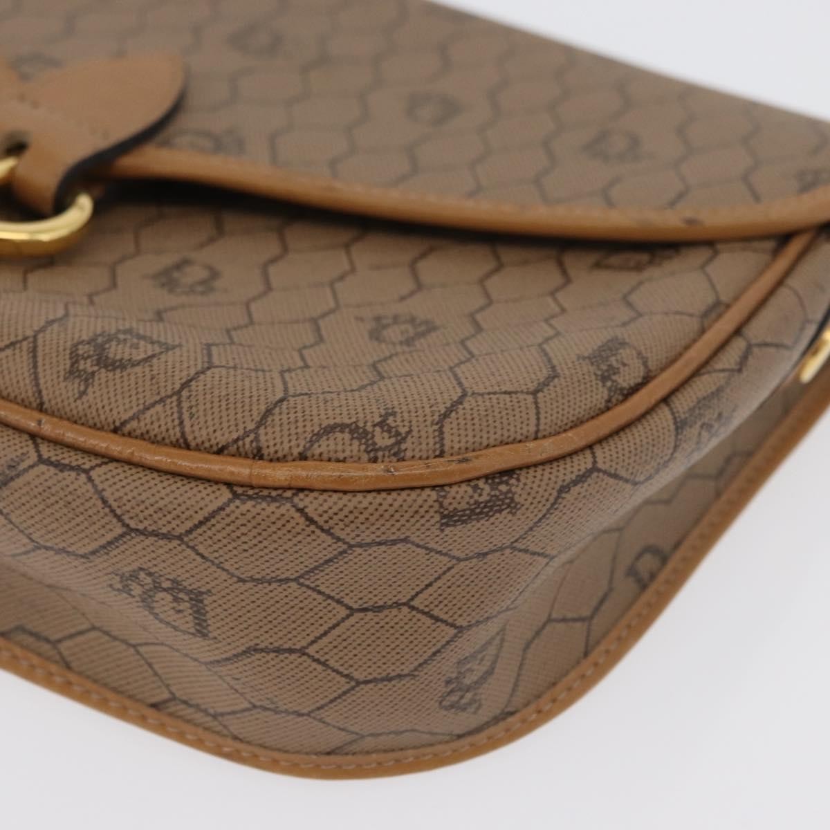 Christian Dior Vintage Honeycomb Canvas And Leather Beige Canvas Shoulder Bag Bag (Pre-Owned)