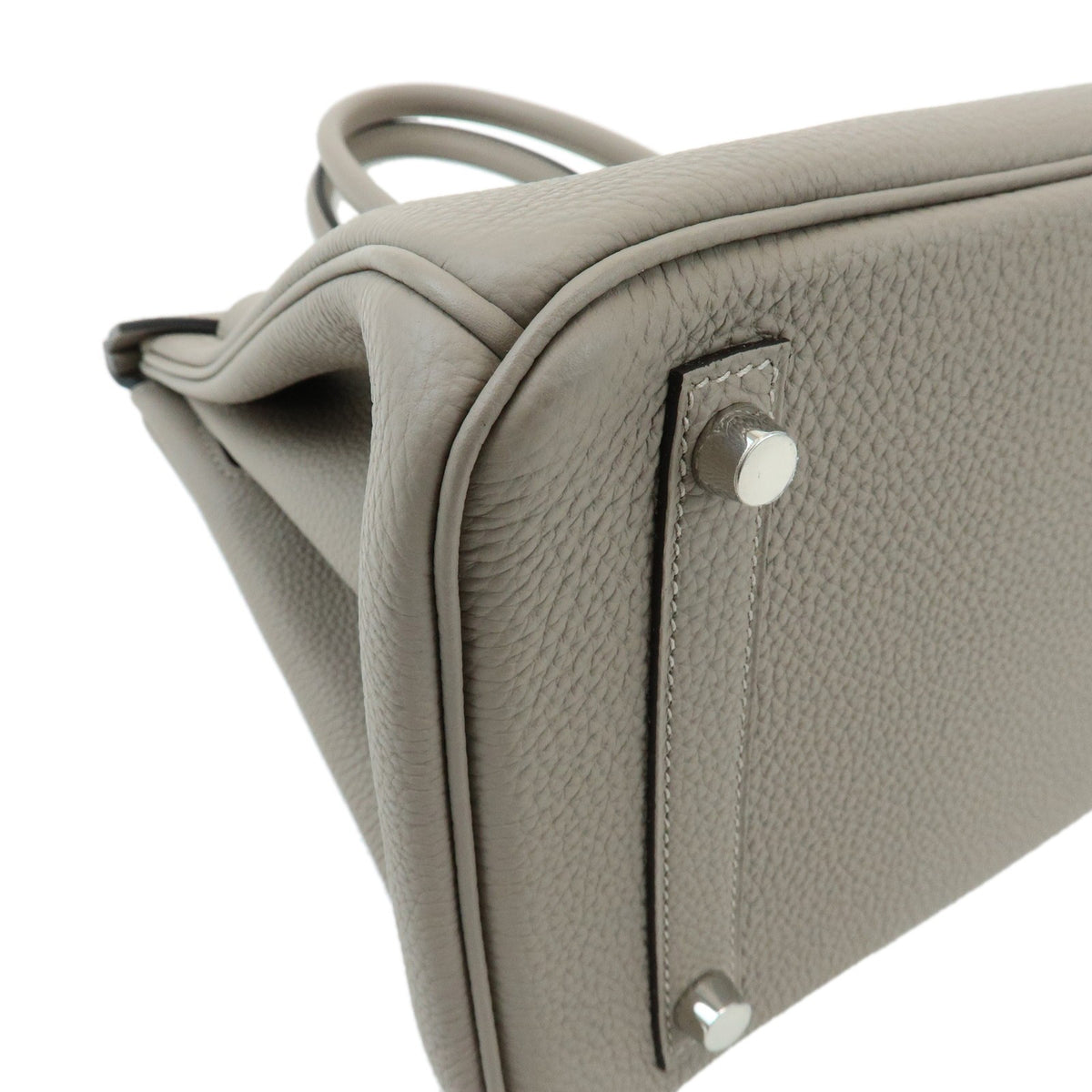 Hermes Birkin Grey Togo With Palladium Hardware Gray Leather Handbag (Pre-Owned)