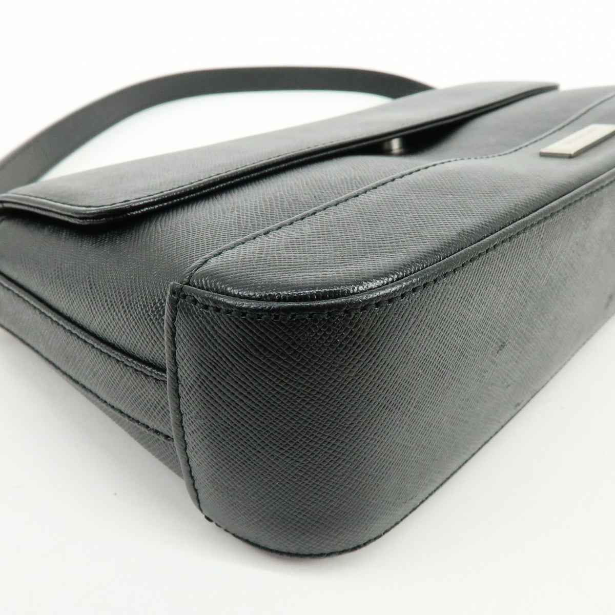 Burberry Shoulder Bag Leather Black Leather Shoulder Bag Bag (Pre-Owned)