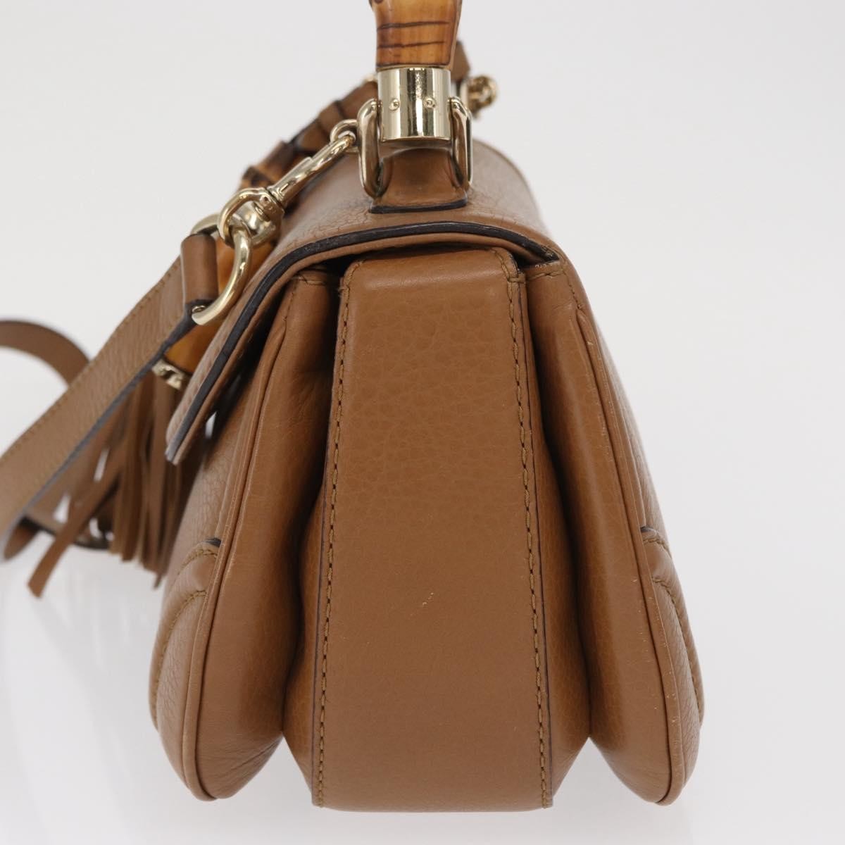 Gucci New Bamboo 1921 Top Handle Leather Brown Leather Handbag (Pre-Owned)