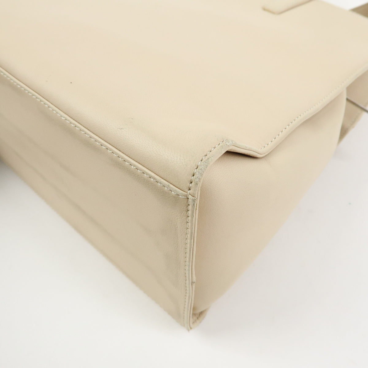 Loewe Anagram Leather Beige Leather Tote Bag Bag (Pre-Owned)