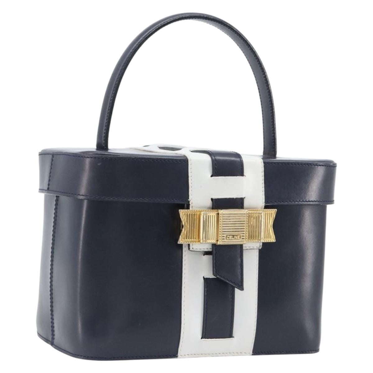Celine Handbag Leather Navy Leather Handbag (Pre-Owned)