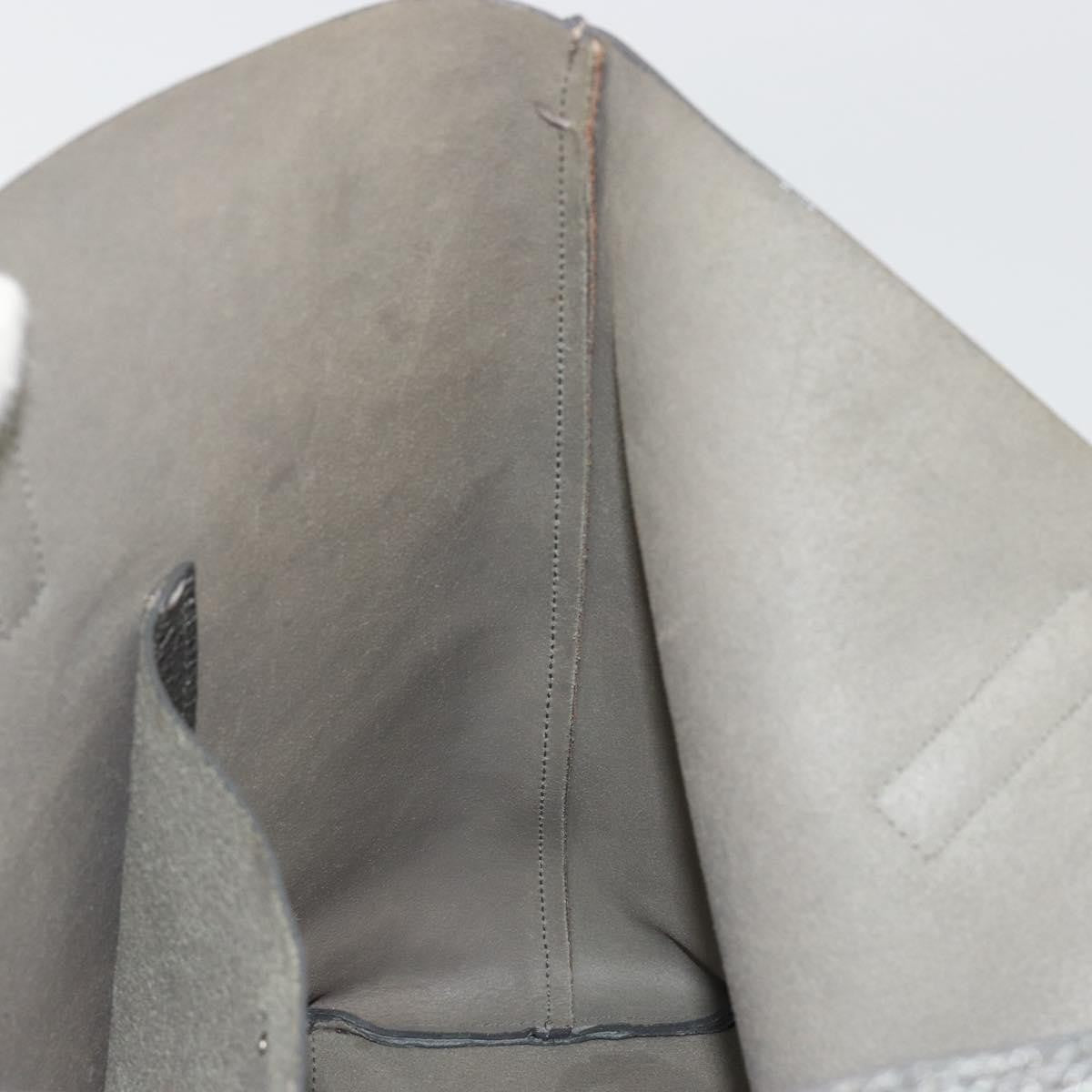 Prada Vintage Tote Leather Silver Leather Tote Bag Bag (Pre-Owned)