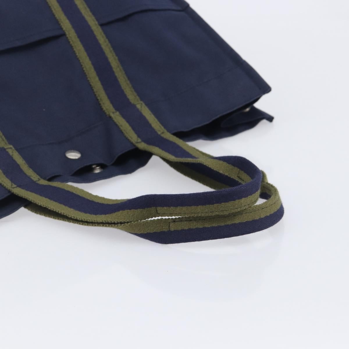 Hermes Fourre Tout Toile Navy Canvas Tote Bag Bag (Pre-Owned)