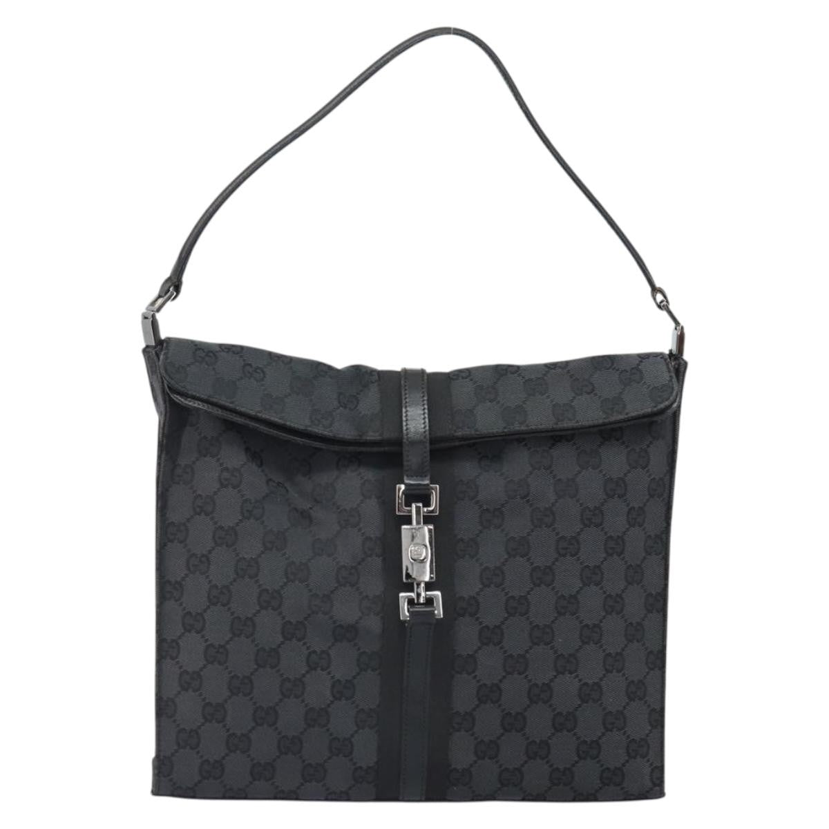 Gucci Jackie Gg Canvas Black Canvas Tote Bag Bag (Pre-Owned)