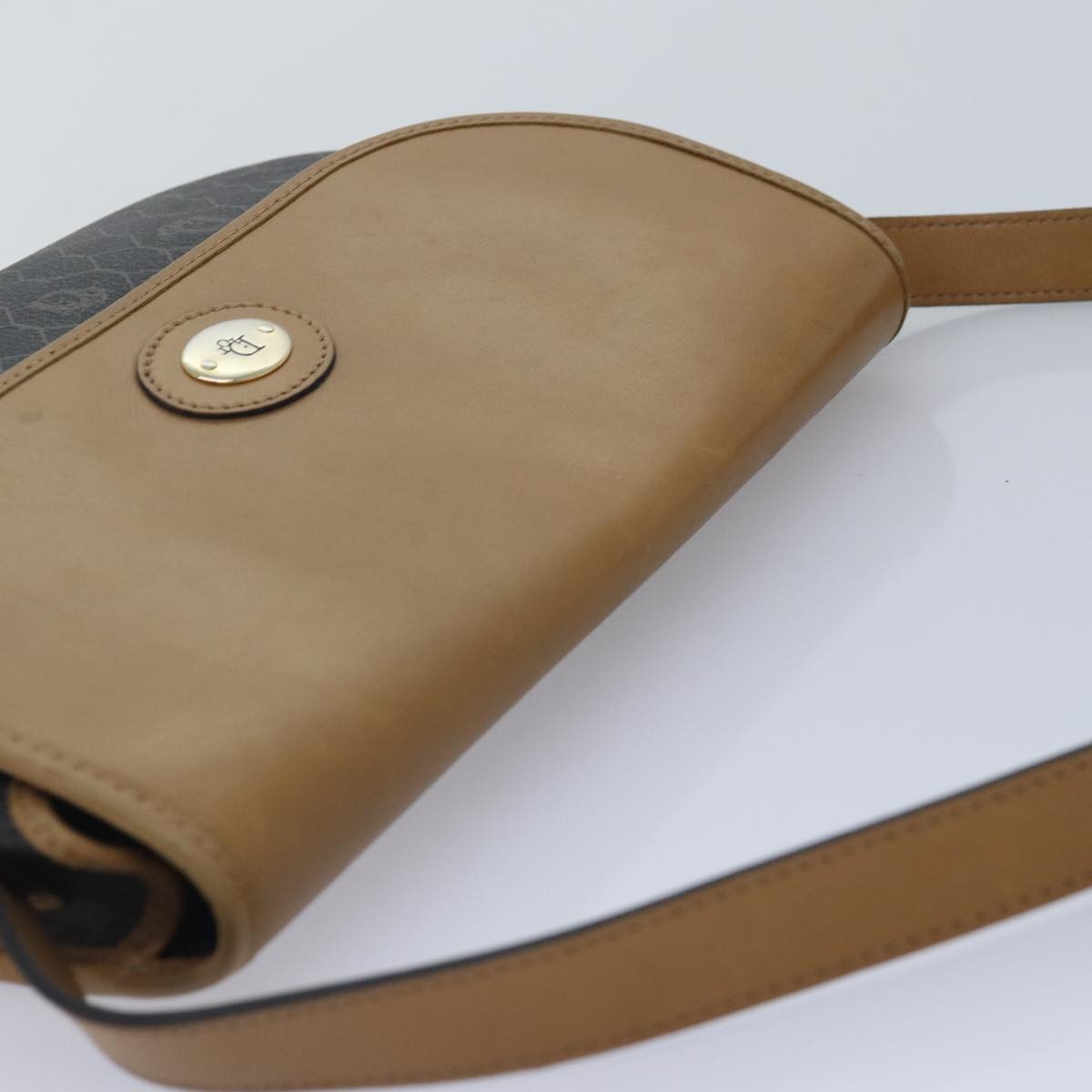 Christian Dior Vintage Honeycomb Canvas And Leather Black Canvas Shoulder Bag Bag (Pre-Owned)