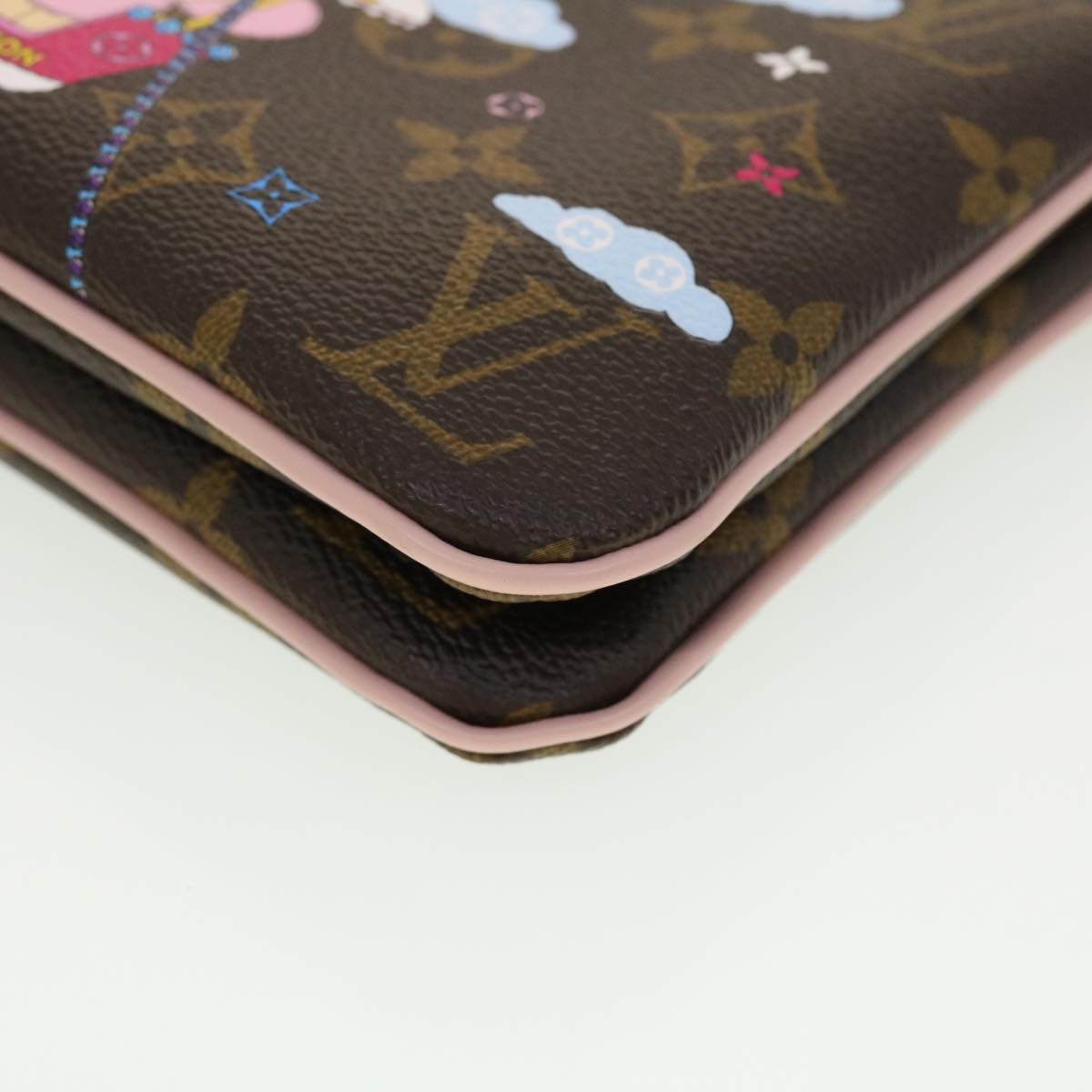 Louis Vuitton Double Zip Pochette Limited Edition Vivienne Xmas Monogram Canvas Brown Canvas Clutche & Pouche Bag (Pre-Owned)