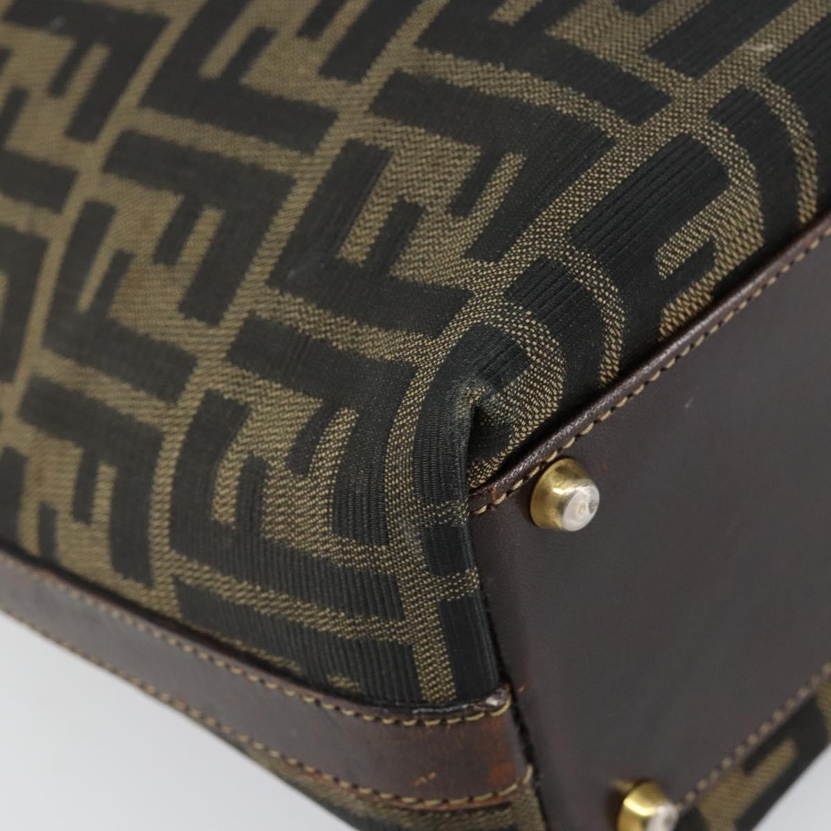 Fendi Vintage Zip Tote Zucca Canvas Brown Canvas Tote Bag Bag (Pre-Owned)