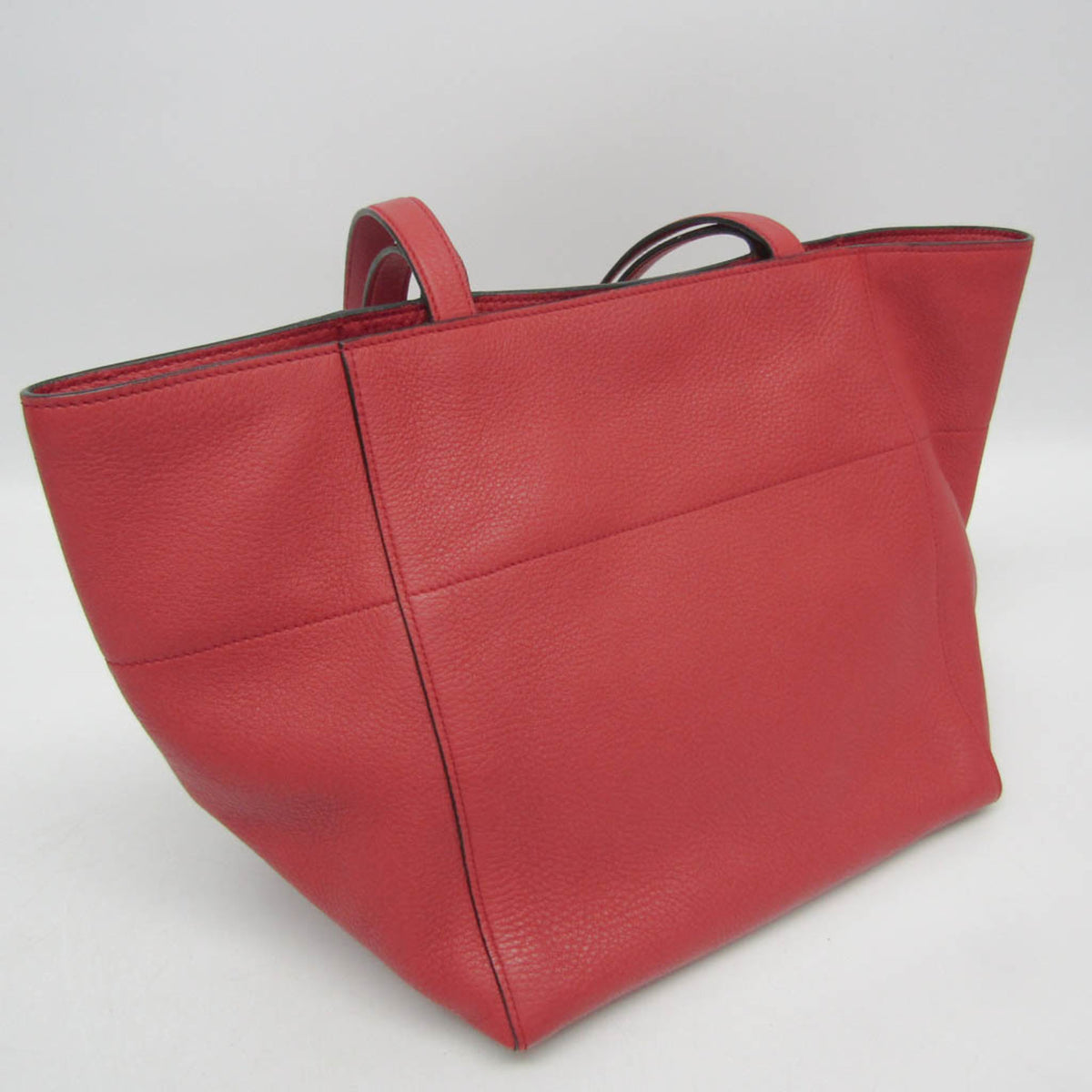 Prada Vintage Tote Leather Red Leather Tote Bag Bag (Pre-Owned)
