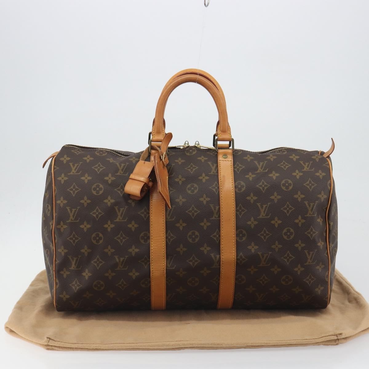 Louis Vuitton Keepall Monogram Brown Canvas Travel Bag Bag (Pre-Owned)