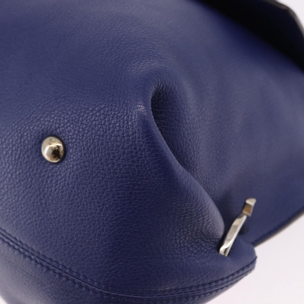 Salvatore Ferragamo Sofia Satchel Leather Blue Leather Handbag (Pre-Owned)