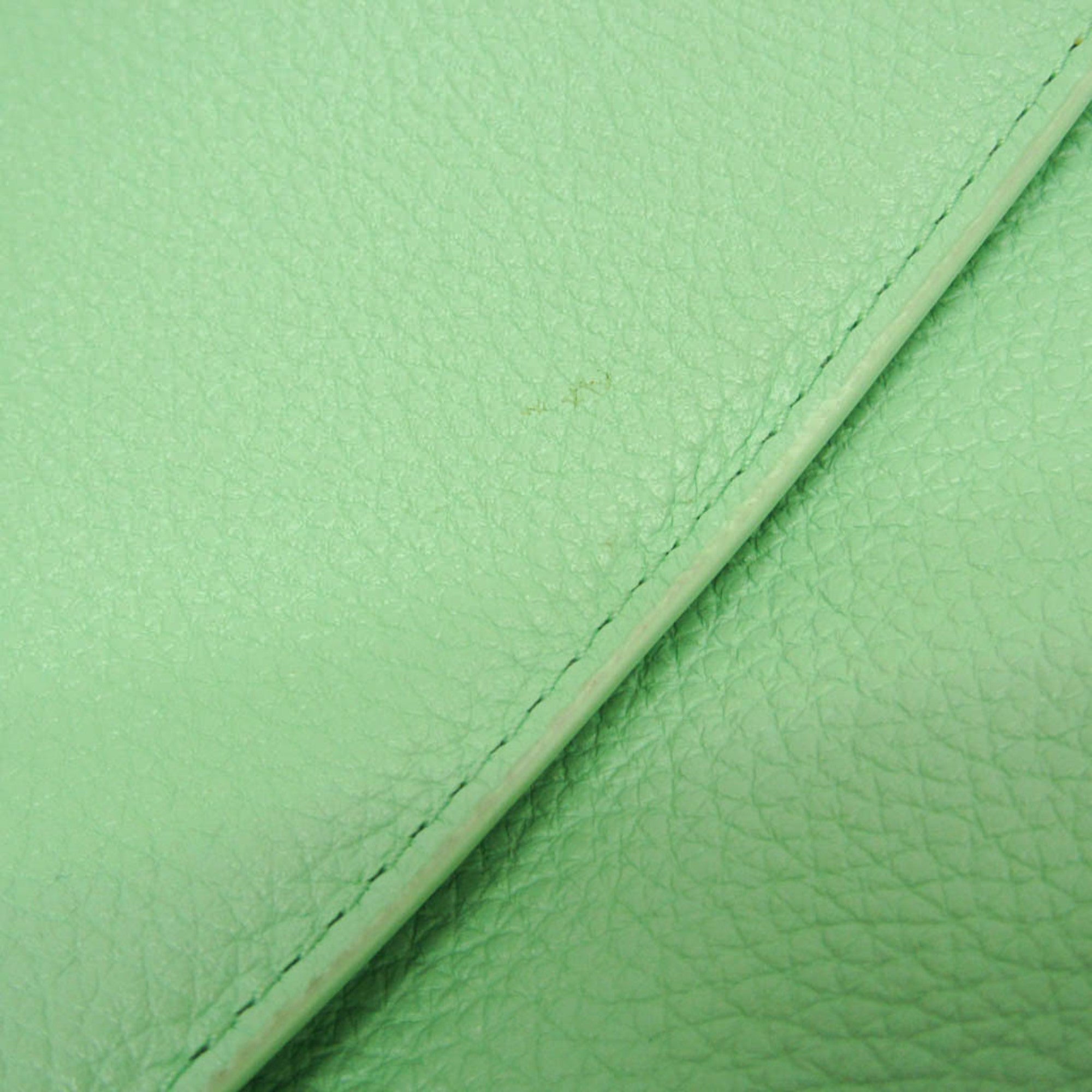 Bottega Veneta Mount Leather Green Leather Shoulder Bag Bag (Pre-Owned)