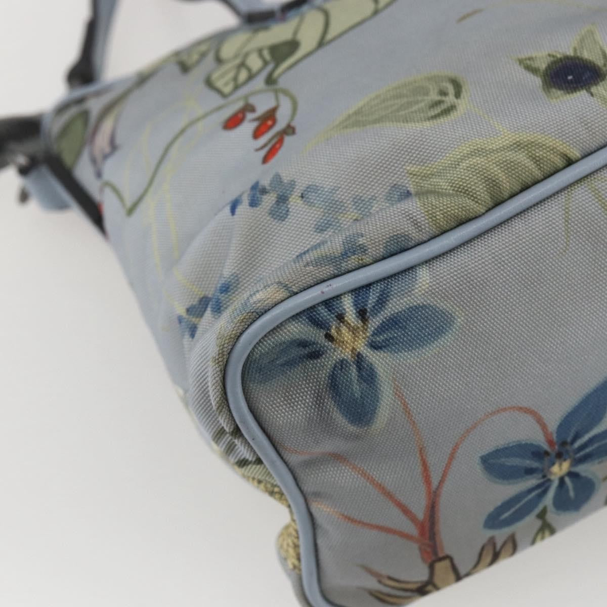 Gucci Convertible Zip Flora Canvas Blue Canvas Tote Bag Bag (Pre-Owned)