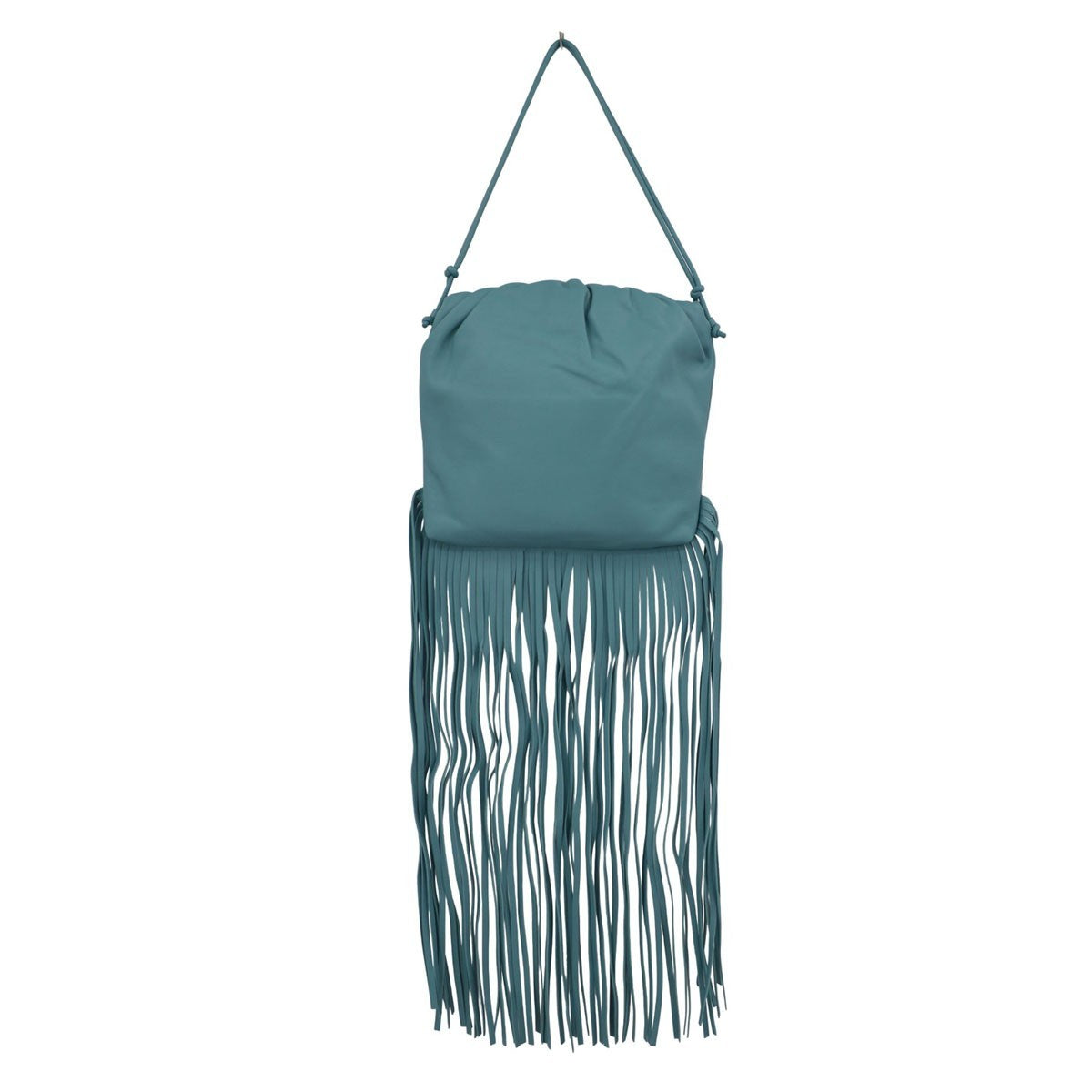 Bottega Veneta The Fringe Leather Blue Leather Clutche & Pouche Bag (Pre-Owned)