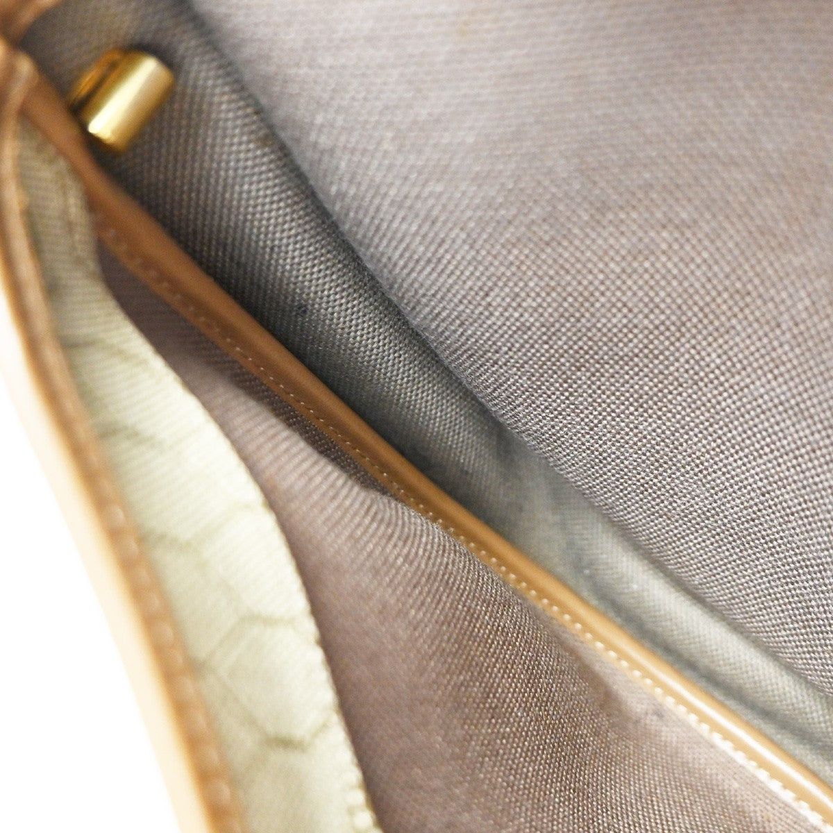 Christian Dior Vintage Honeycomb Canvas Beige Pvc Shoulder Bag Bag (Pre-Owned)