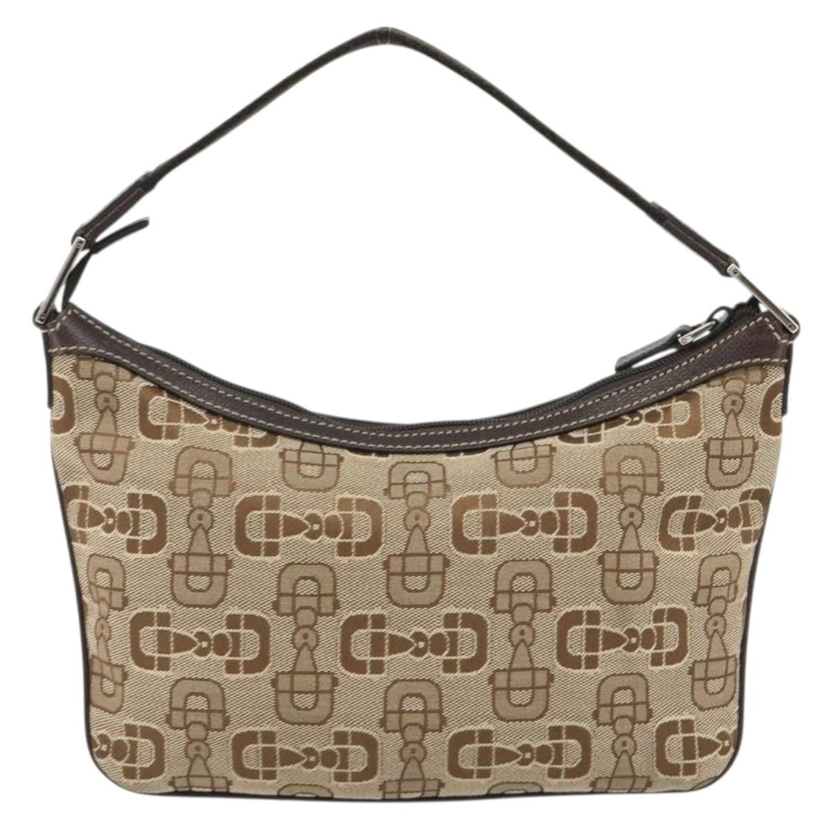 Gucci Vintage Top Handle Canvas Beige Canvas Handbag (Pre-Owned)