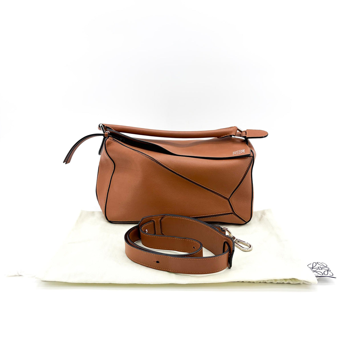 Loewe Puzzle Leather Brown Leather Handbag (Pre-Owned)