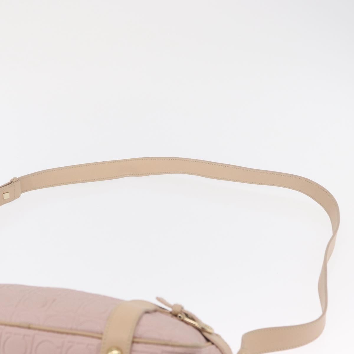 Salvatore Ferragamo Gancini Leather Pink Leather Shoulder Bag Bag (Pre-Owned)