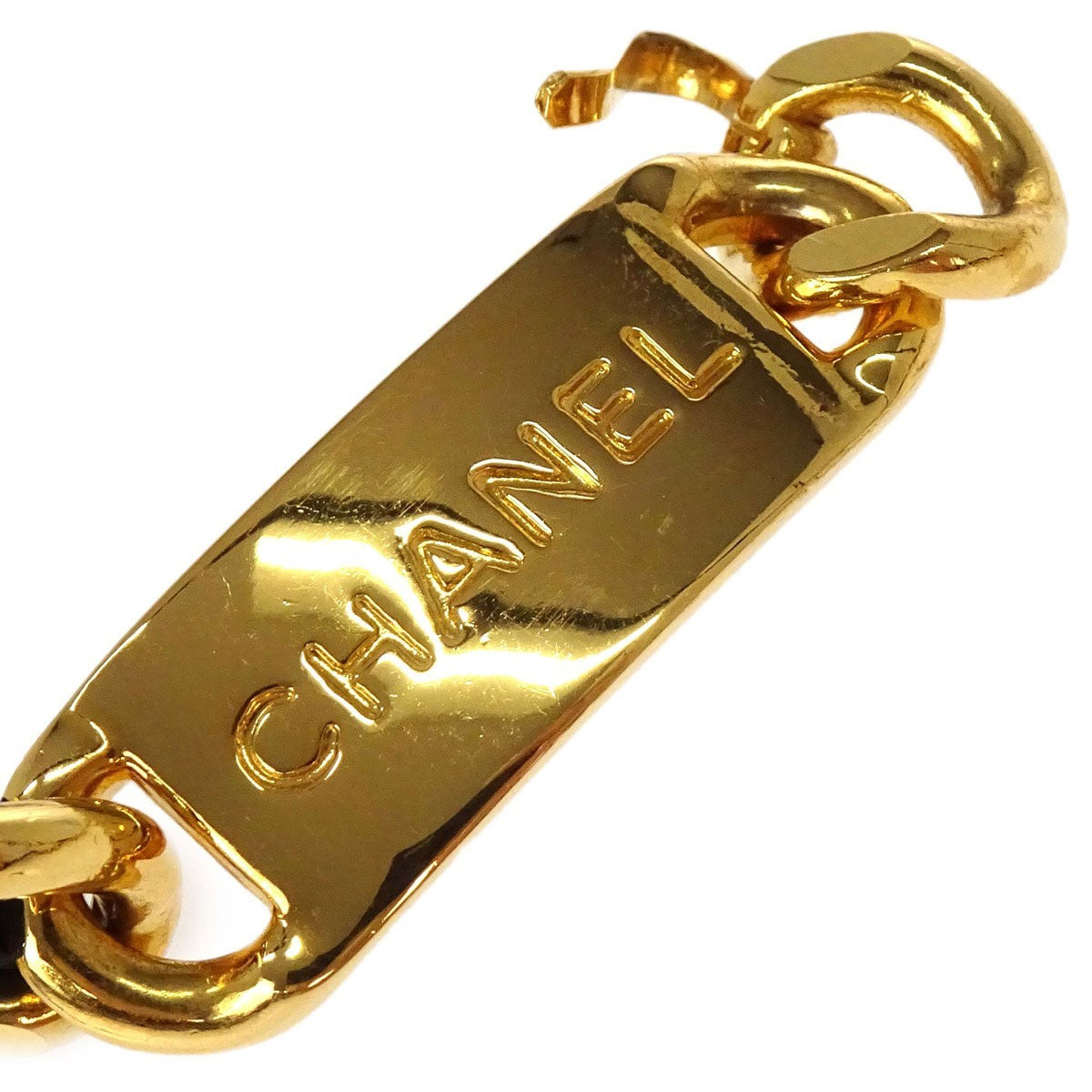 Chanel Cc Medallion Chain Belt Metal With Leather Gold Gold_Plated Belts Accessory (Pre-Owned)