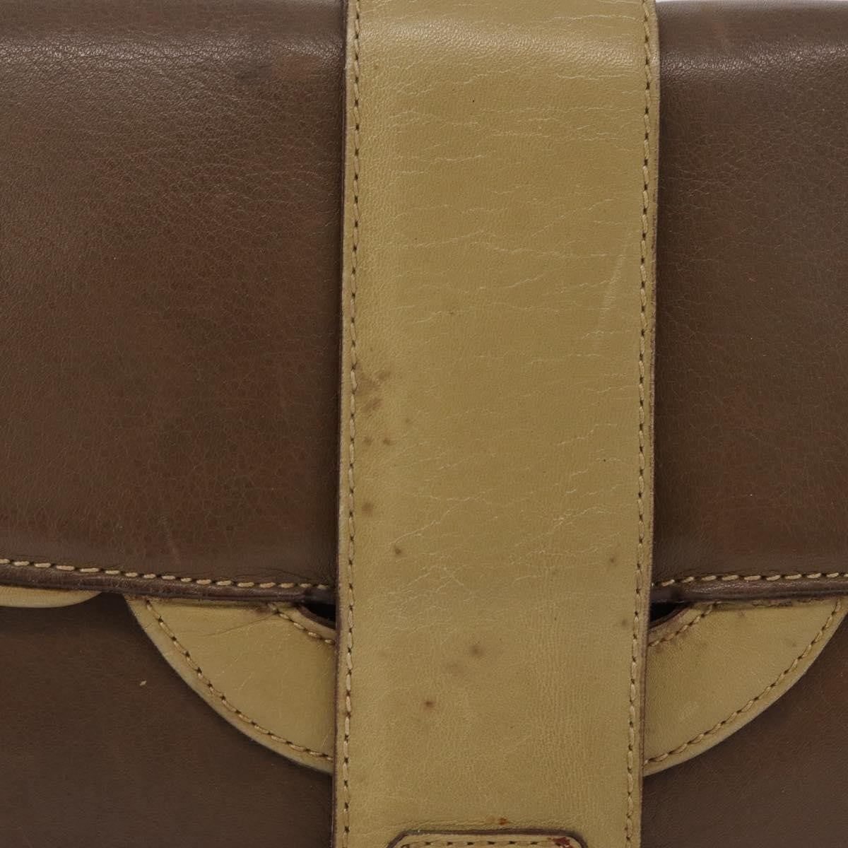 Celine Flap Shoulder Leather Brown Leather Shoulder Bag Bag (Pre-Owned)