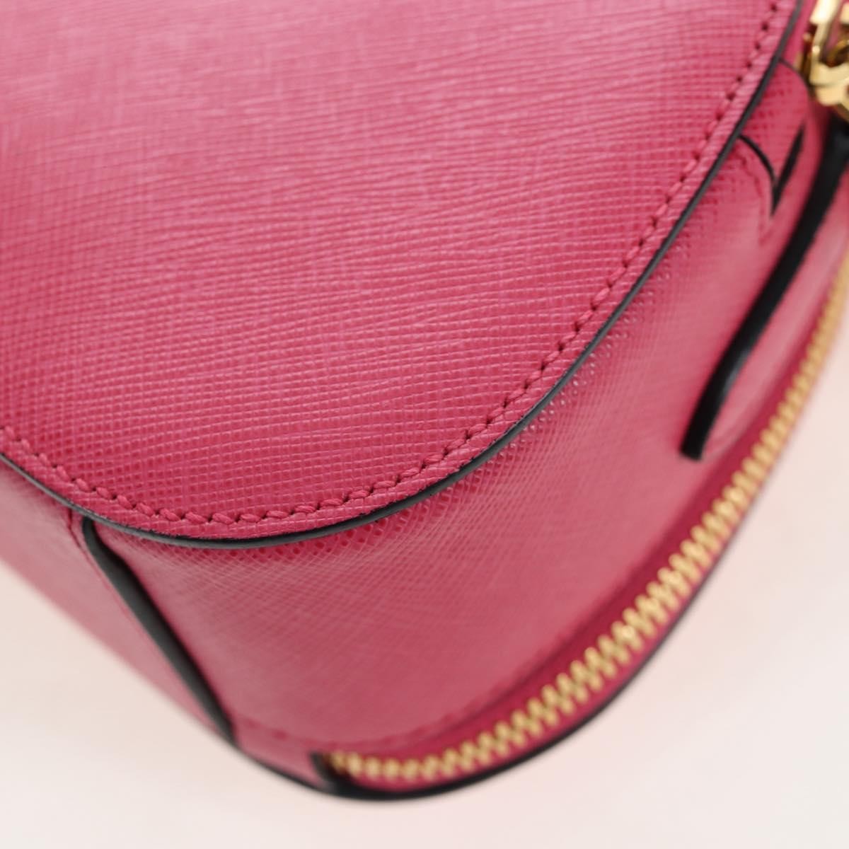 Prada Odette Top Handle Saffiano Leather Pink Leather Handbag (Pre-Owned)
