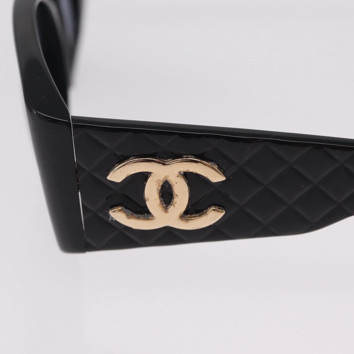 Chanel Cc Logo Matelasse Sunglasses Eye Wear Plastic Black Plastic Sunglasse Accessory (Pre-Owned)