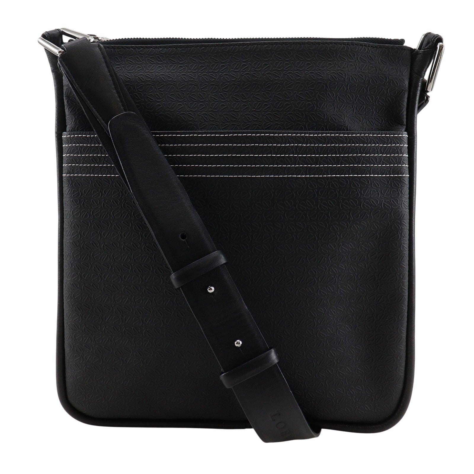 Loewe Repeat Anagram Canvas Black Canvas Shoulder Bag Bag (Pre-Owned)
