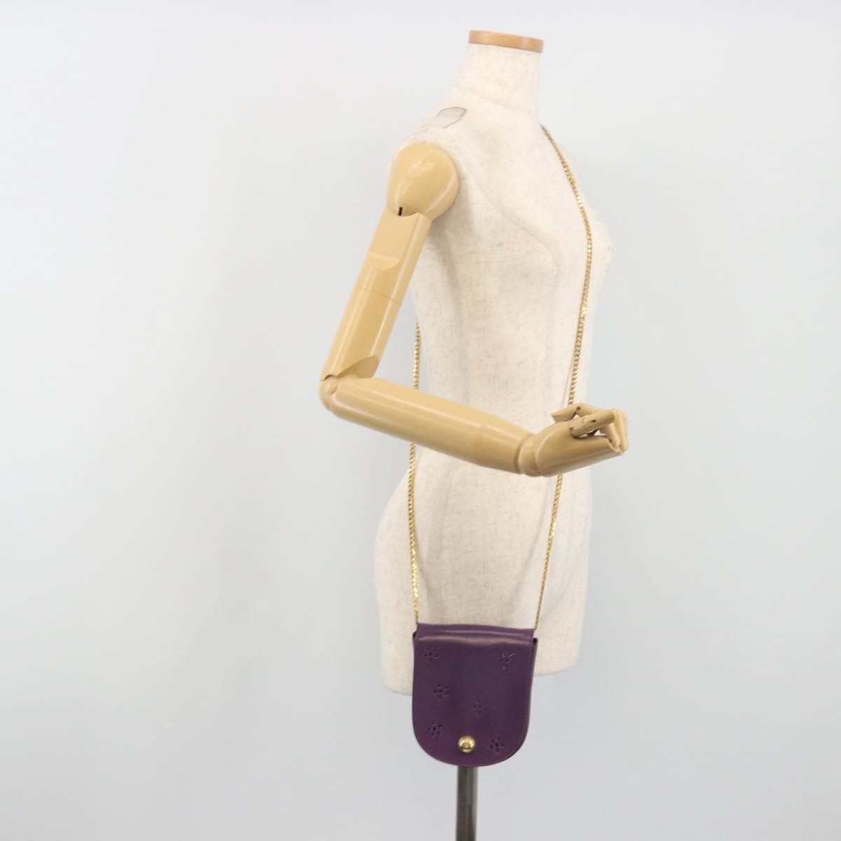 Celine Vintage Leather Purple Leather Shoulder Bag Bag (Pre-Owned)