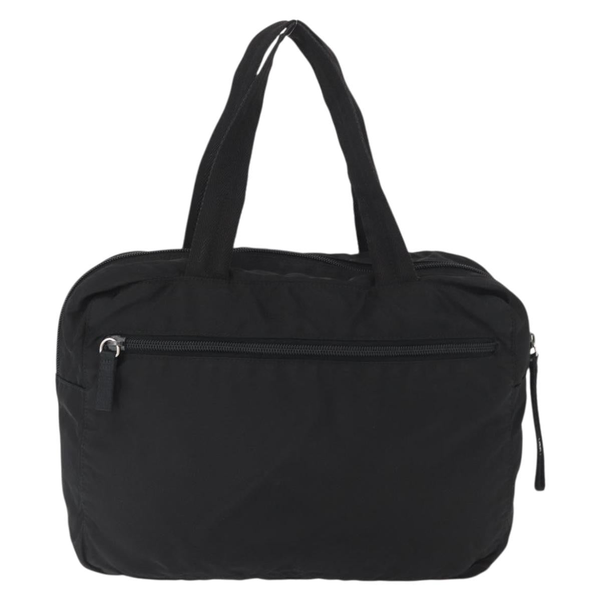Prada Vintage Zip Tessuto Black Nylon Handbag (Pre-Owned)