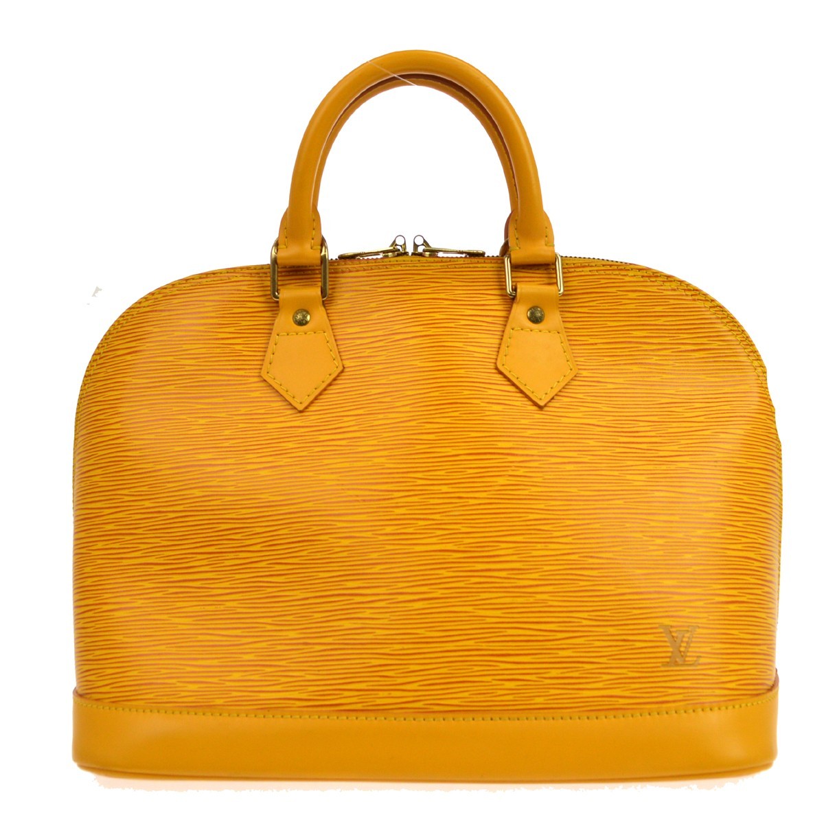 Louis Vuitton Alma Handbag Epi Leather Yellow Leather Handbag (Pre-Owned)