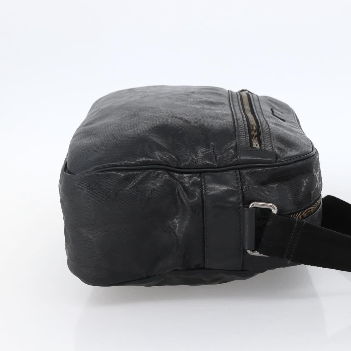 Gucci Zip Messenger Gg Imprime Black Canvas Shoulder Bag Bag (Pre-Owned)