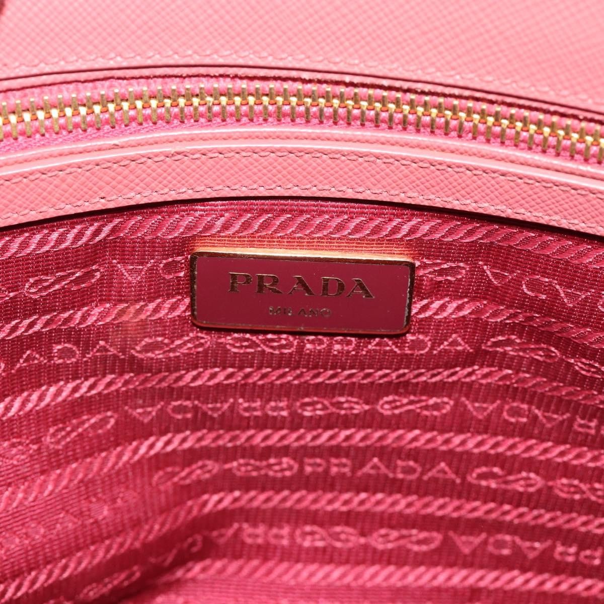Prada Galleria Double Zip Saffiano Leather Pink Leather Tote Bag Bag (Pre-Owned)