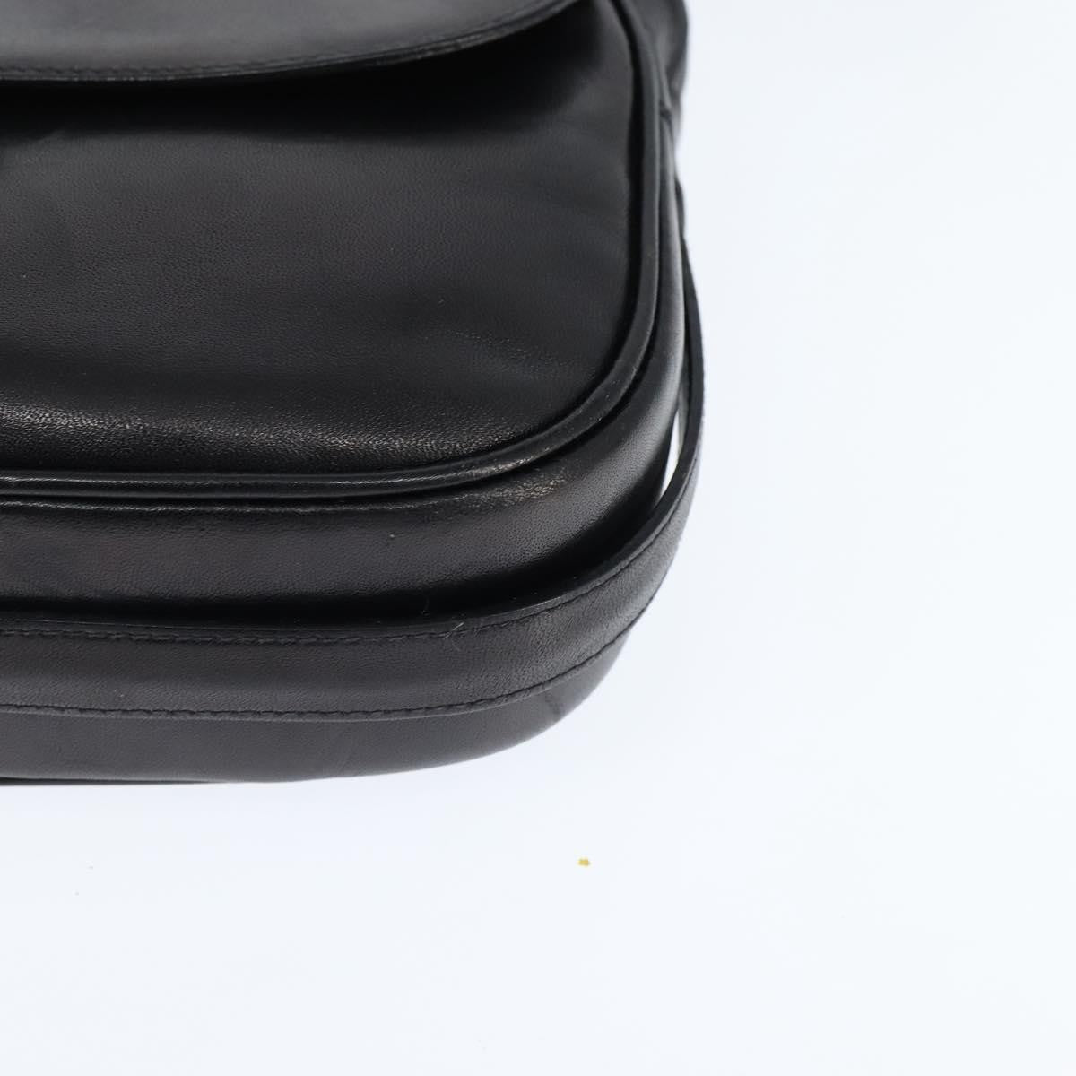 Celine Shoulder Leather Black Leather Shoulder Bag Bag (Pre-Owned)