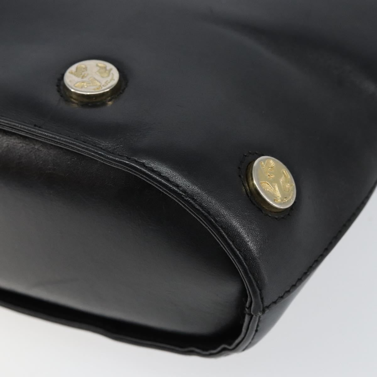Salvatore Ferragamo Vintage Leather Black Leather Handbag (Pre-Owned)