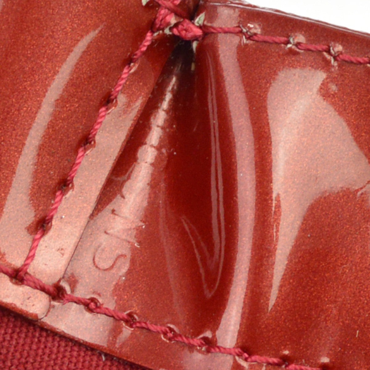 Louis Vuitton Wilshire Monogram Vernis Red Patent_Leather Handbag (Pre-Owned)