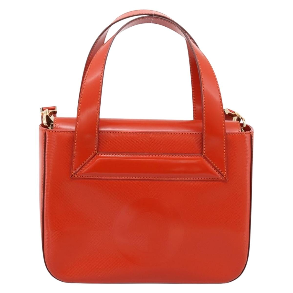 Celine Top Handle Leather Orange Leather Handbag (Pre-Owned)