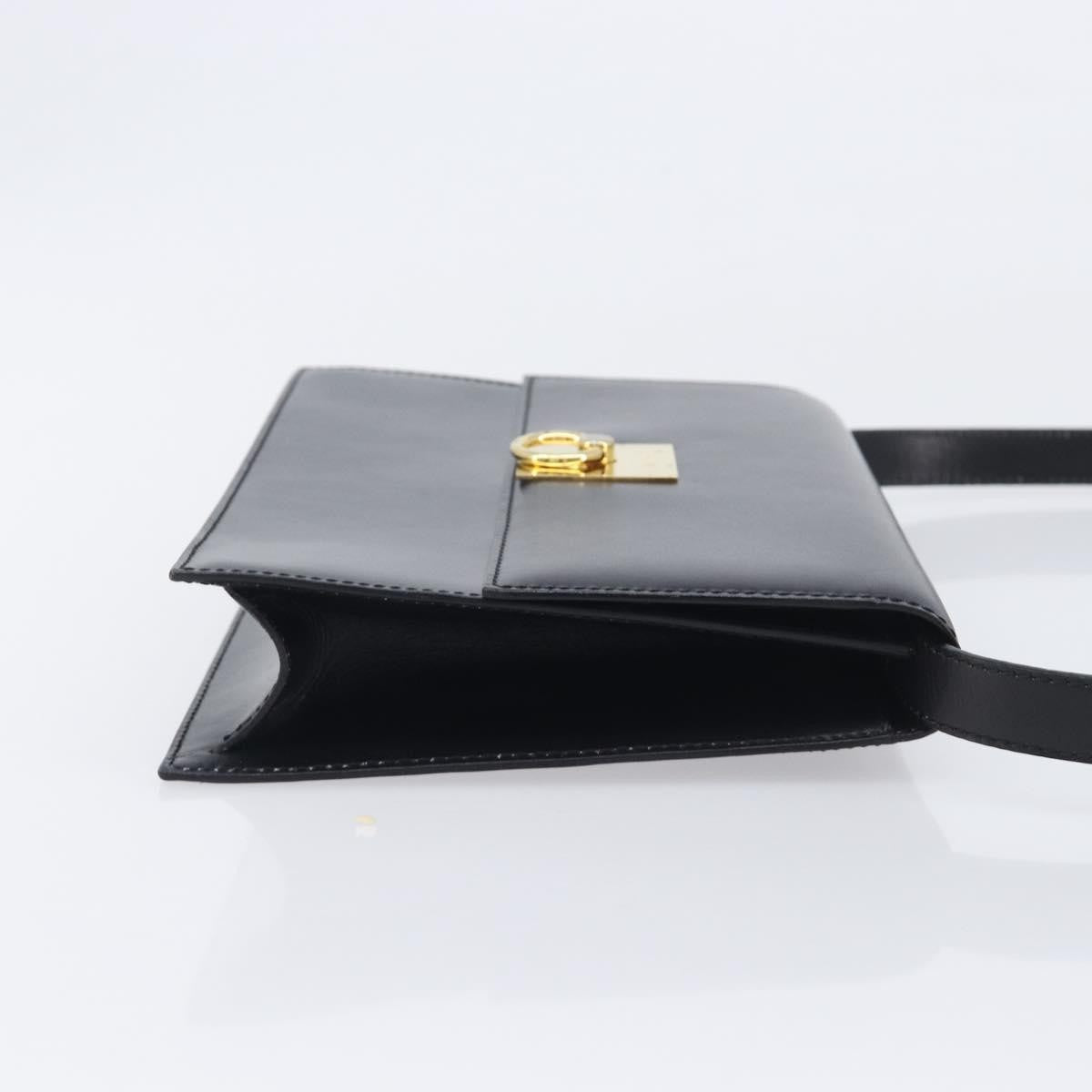 Celine Shoulder Leather Black Leather Shoulder Bag Bag (Pre-Owned)